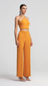 Cross Strap Marigold Crop Top
